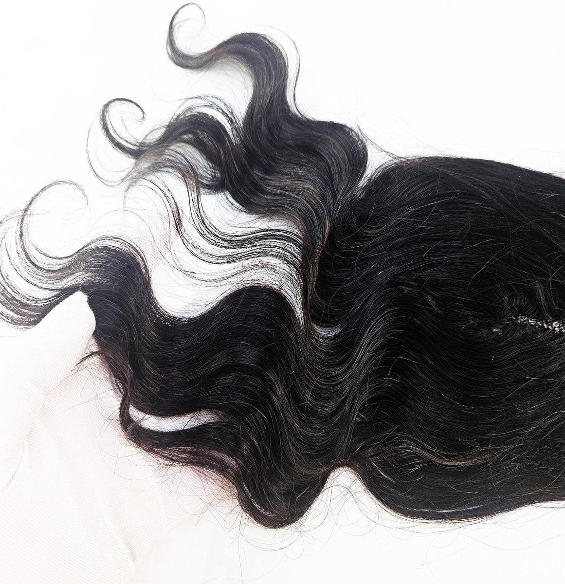 Lace Frontal - Basic- 4X4 - 1B - 25cm 10inch - Natuurlijk zwart -Menselijk Haar stuk voor weave of Pruik deel voorkant