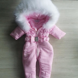 Children's Pram suit with Fur collar and rhinestones ski suit Girls