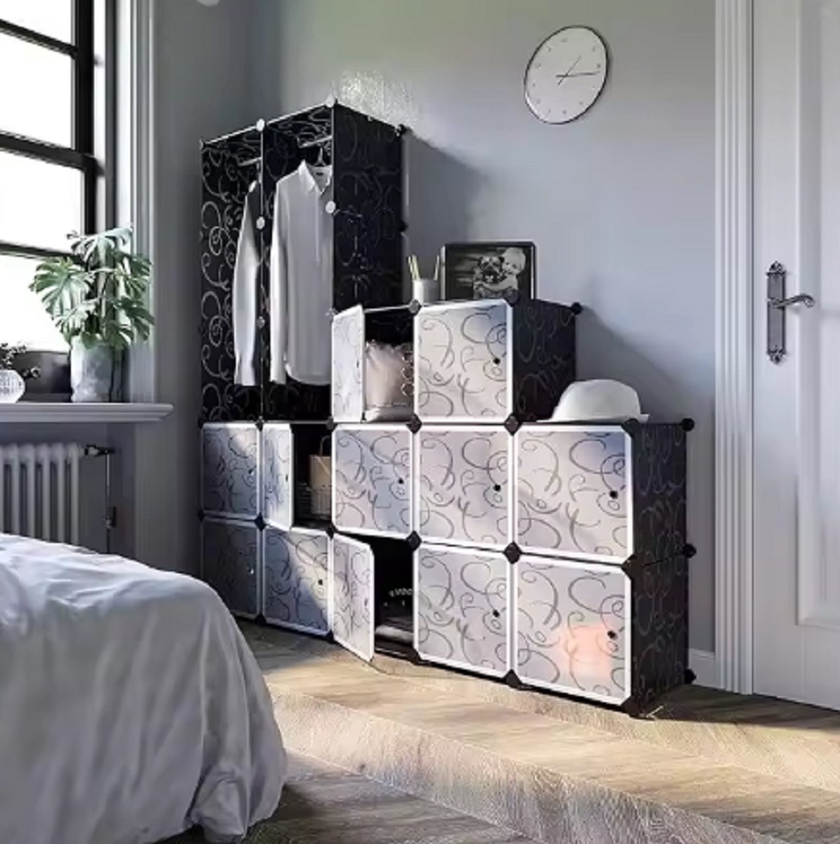 Kleding kast wand rek Kinder kamer kast met deuren opberg met schappen kledingkast