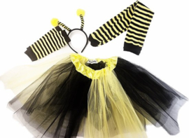 BamBella® - Verkleedkleren Dames - One Size - BIj vleugels - tutu rok - Geel carnaval verkleedkleding