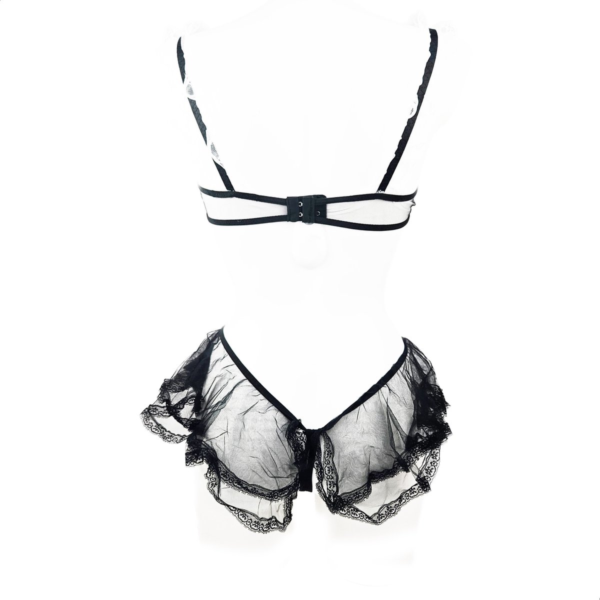 BamBella ® Sexy erotische lingerie kleding set - Onesize - Kant pakje open kruis zwart