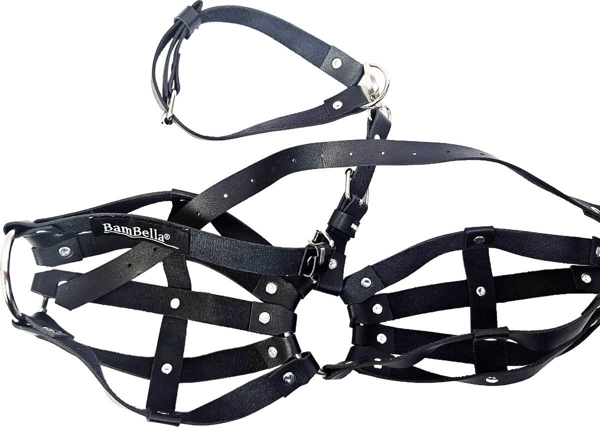 BamBella ® - Sexy Erotische bondage Lingerie BH onesize vrouw BDSM sm body zwart dames pak