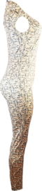 Jumpsuit - Maat S/M - Pak slangen print dierenprint korte mouwen pak wetlook