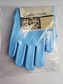 BamBella® Afwas handschoenen lang - scrub douche Afwashandschoenen blauw -