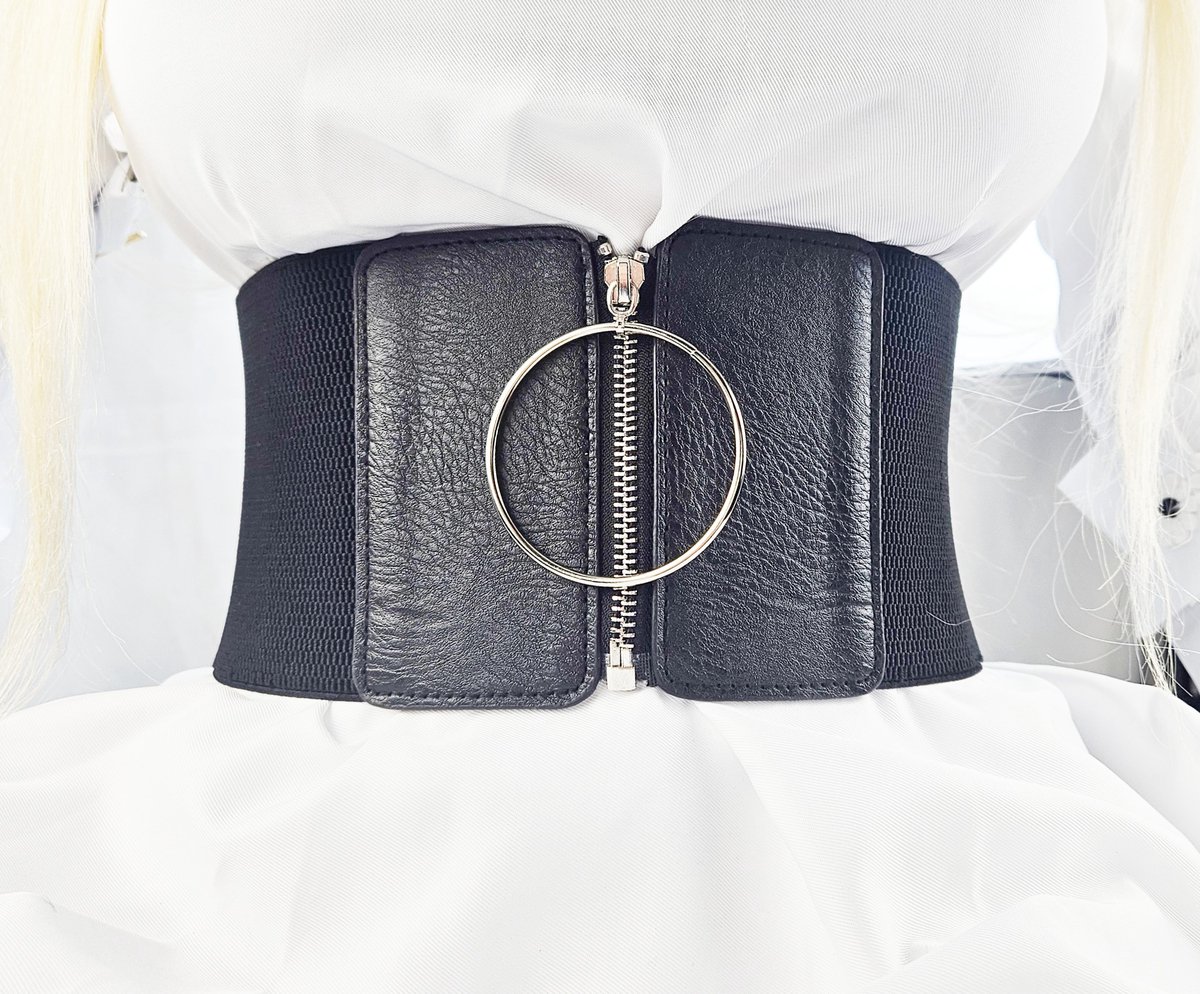BamBella ® - Riem Mode Body Gothic met vetersluiting Verstelbaar zwart goth nep leer