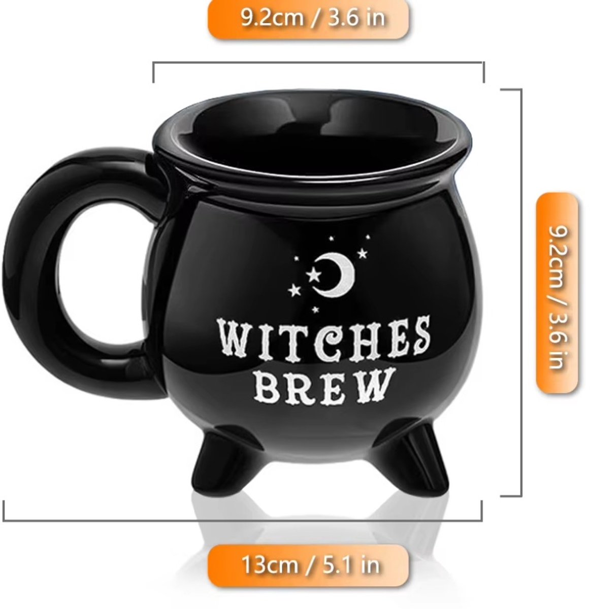 Mok beker heksen ketel cauldron heks gothic decoratie zwart wit goth witch halloween horror