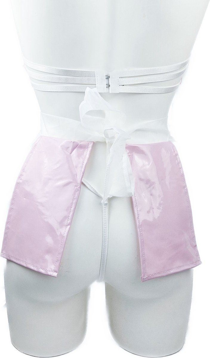 BamBella ® Sexy Cosplay Rollenspel kleding - Onesize - Datex ( Latex en stof)outfit dames Zuster pak Roze Set