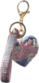 Sleutelhanger Tashanger Grote zilver glitter
