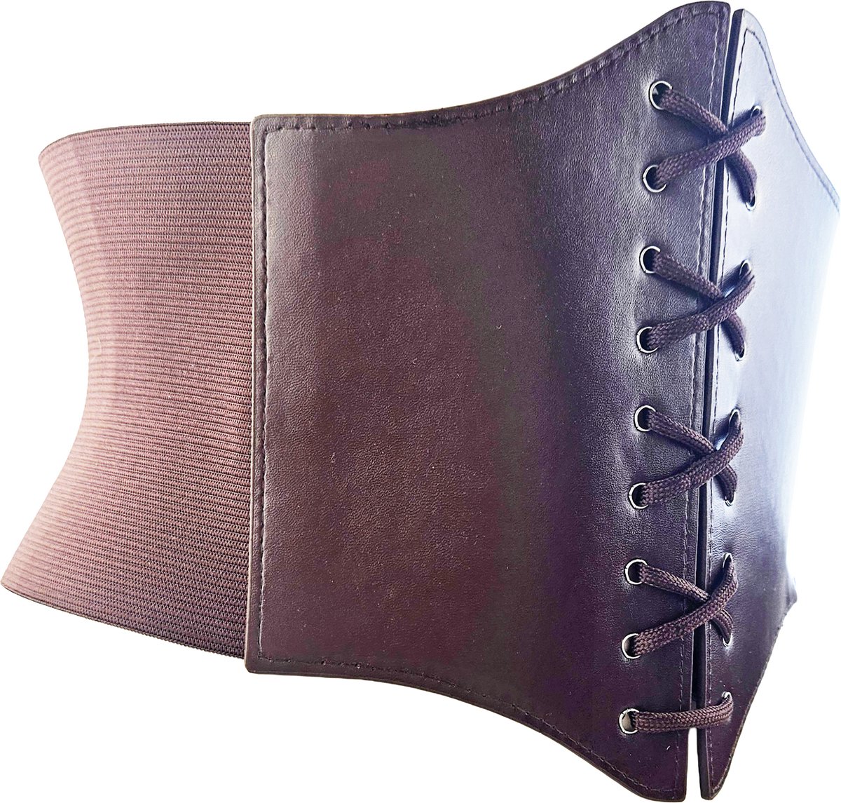 BamBella ® - Riem Maat Onesize - Wit Mode Body Gothic Goth taille riem zwart met Veter sluiting korset belt