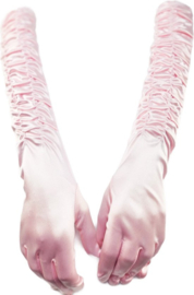 BamBella® - Handschoenen feest Lang Roze - dames - One Size