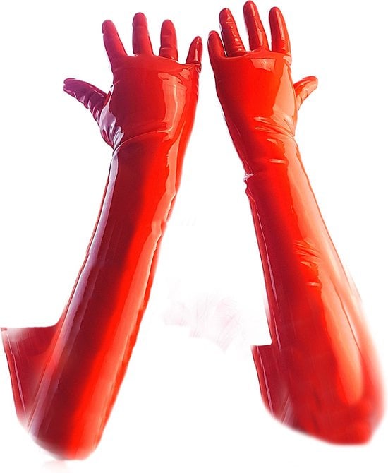 100% LATEX Handschoenen Lang Rood
