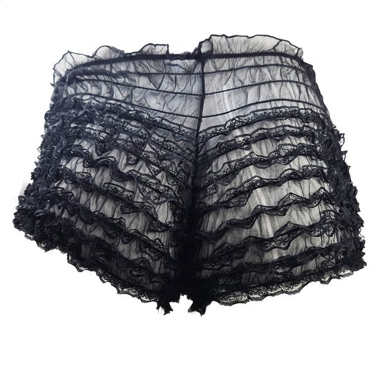 BamBella ® - Boxer short - Onesize - Sexy Erotische - Zwart Dun kant panty gaas stof Ondergoed
