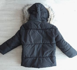 Winterjas heren zwart grote bontkraag jas  imitatiebont parka jack