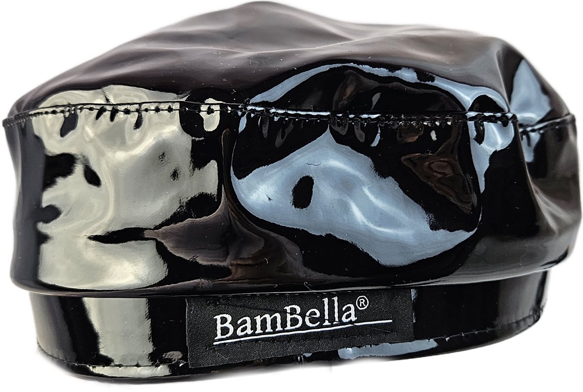 BamBella® Pet - sexy Glans hoed mix van Latex en stof Datex Wetlook Zwart