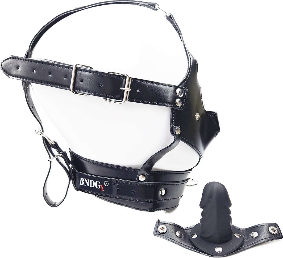 BNDGx® - Extreme BDSM Masker - Nep Leer - Met Gag - SM