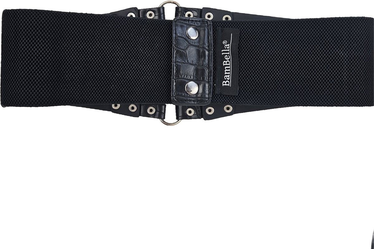 BamBella ® - Corset Riem   - Mode Body Gothic Goth taille riem zwart nepleer met vetersluiting Verstelbaar korset belt