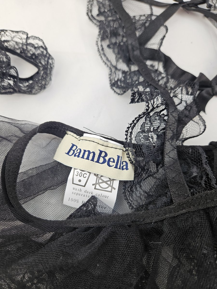 BamBella ® Sexy erotische lingerie kleding set - Onesize - Kant pakje open kruis zwart