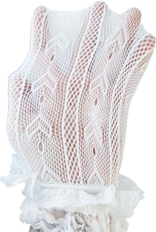 BamBella® Sokken van kant met ruches schattige sokjes wit lace hartjes hart