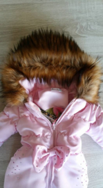 Children's Pram suit with Fur collar and rhinestones ski suit Girls