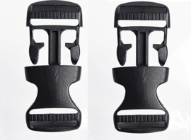 BamBella ® - Gesp - 2 stuks - 30mm - zwart - plastic kliksluiting riemgesp