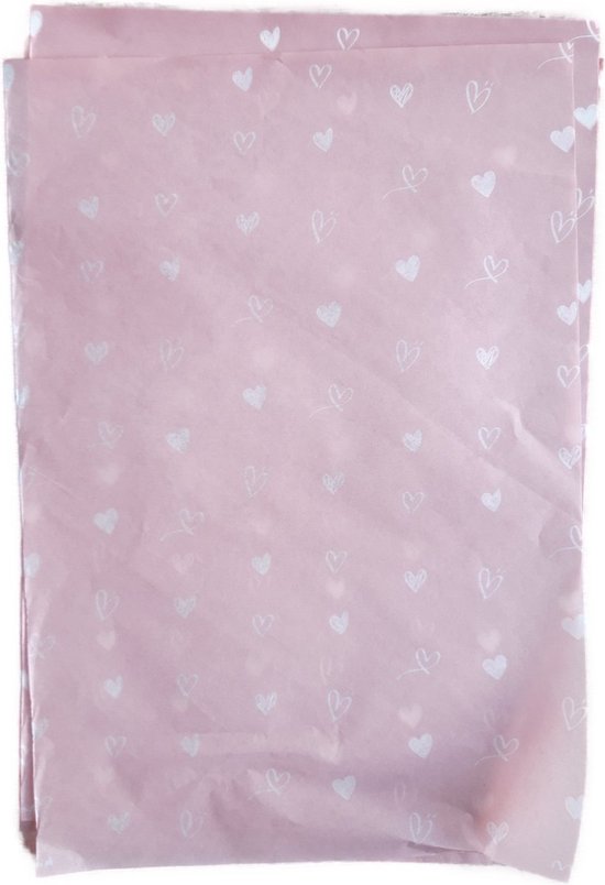 100 stuks A5 Zijdepapier tissue papier  Roze hartjes     150 X 210mm Vloeipapier tissue inpakpapier