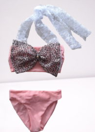 Bikini Roze    Panter Strik Baby en kind Zwemkleding Badkleding meisje