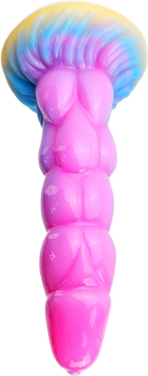 BNDGx® - Dildo - Glow in the dark gekleurd - 24cm -Roze blauw Lange dikke Penis -Zuignap - anaal vaginaal