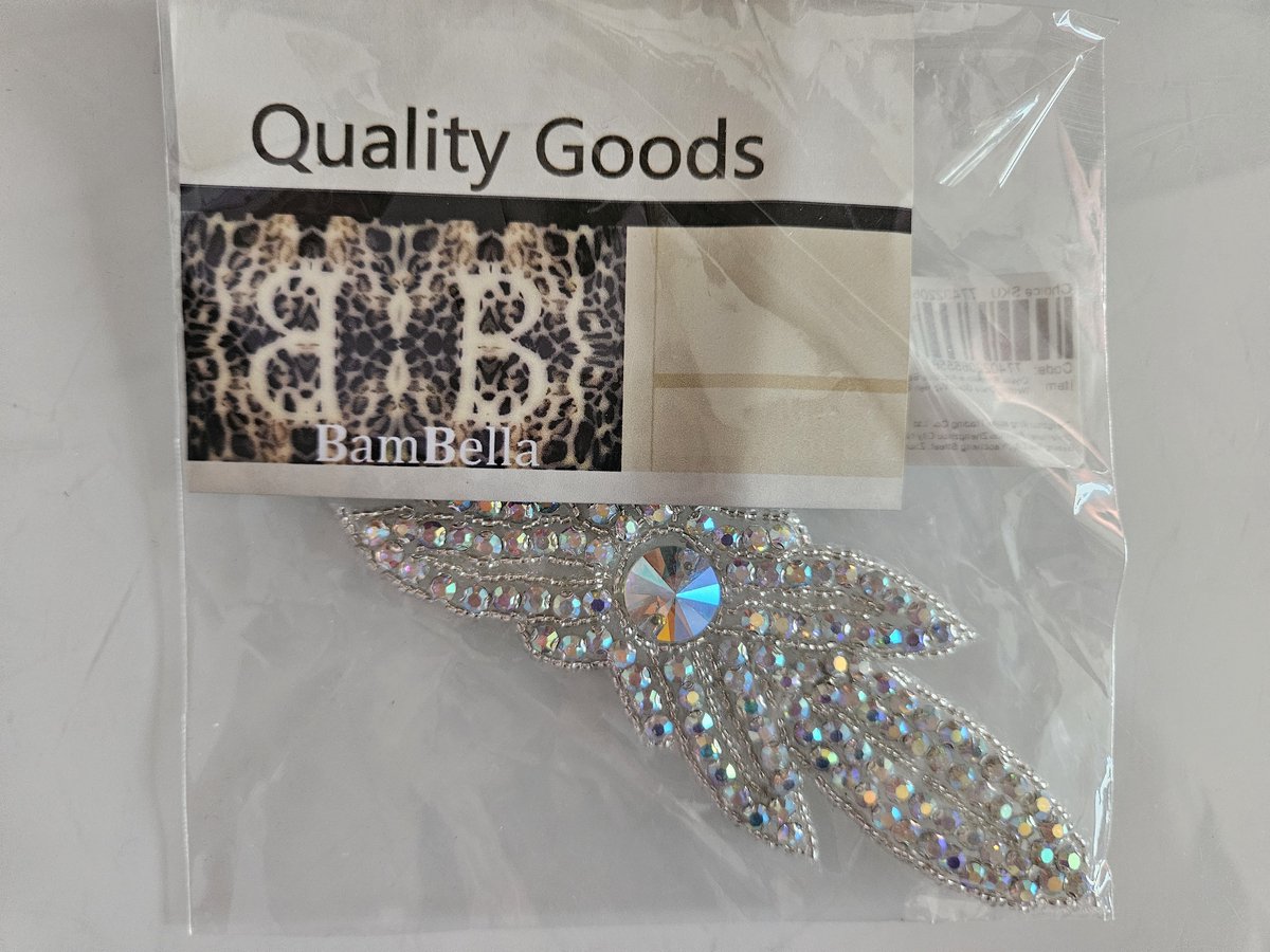 BamBella® - Grote Strass stenen applicatie - AB hotfix steentjes - patch wit glitter plaatje knutselen scrapbook