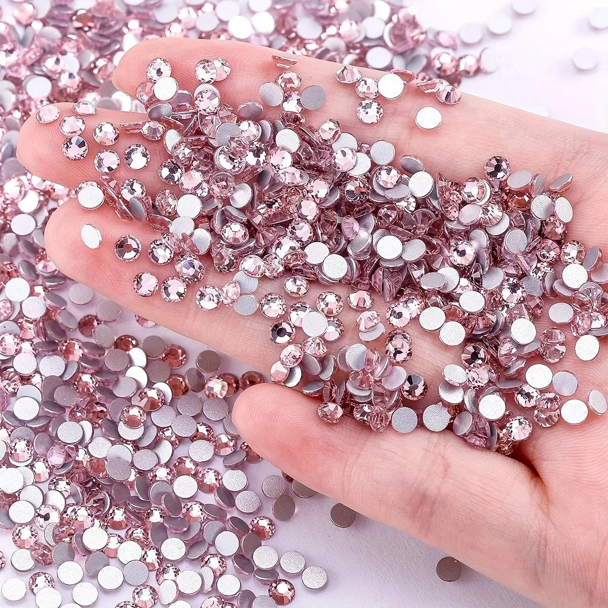 BamBella® Plak strass Steentjes - 1440 stuks - SS10 - Roze strass stenen glitters nail art kleding versieren
