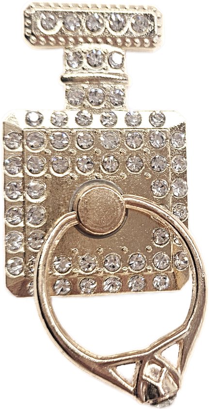 Mobiele telefoon button fles goudkleurig houder vinger ring smartphone vasthouden meisjes