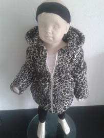Dames Winterjas panterprint grote bontkraag  Jas Damesjas  imitatiebont