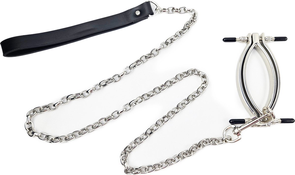 BNDGx® - Metalen Vagina Klem spreider - Extreme BDSM Schaamlippenklem met lijn | SM |