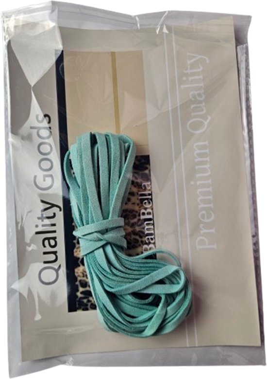 BamBella® - 1 pak band groen - 4.5 meter - voor naaien dik afwerk band decoratie knutselen sieraden maken 5mm breed -