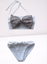 Bikini wit   Panterstrik baby en kind Zwemkleding Badkleding meisje