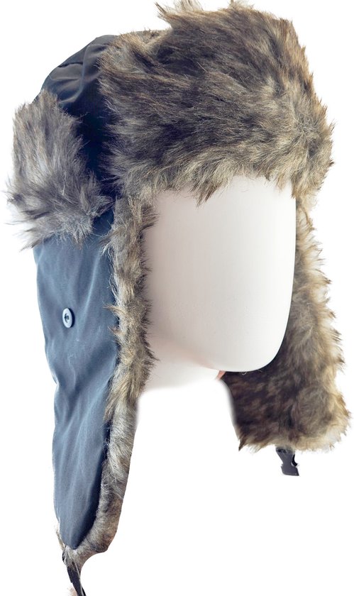 BamBella® Dikke Muts met oorflappen Russische piloten muts winter fleece warm imitatie bont binnenkant met flappen