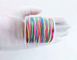 Draad voor armbandjes maken - 100 meter - koord dun 1 Rol Mulit colour regenboog -