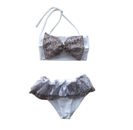 Bikini wit   Panterstrik baby en kind Zwemkleding Badkleding meisje