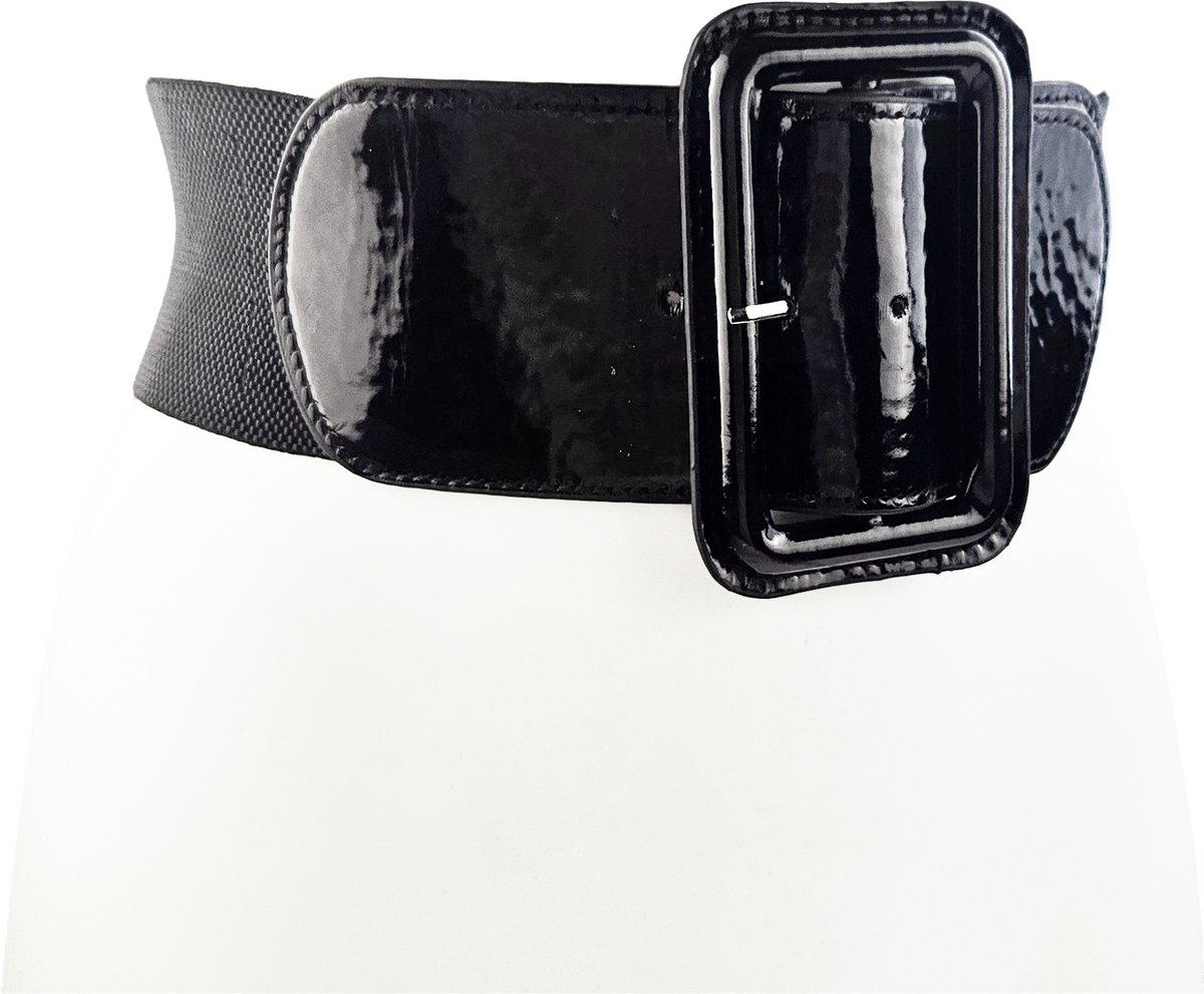 BamBella ® - Riem Maat Onesize - Datex Rood (Mix latex en stof) Mode Body Gothic Goth taille riem Gesp Groot