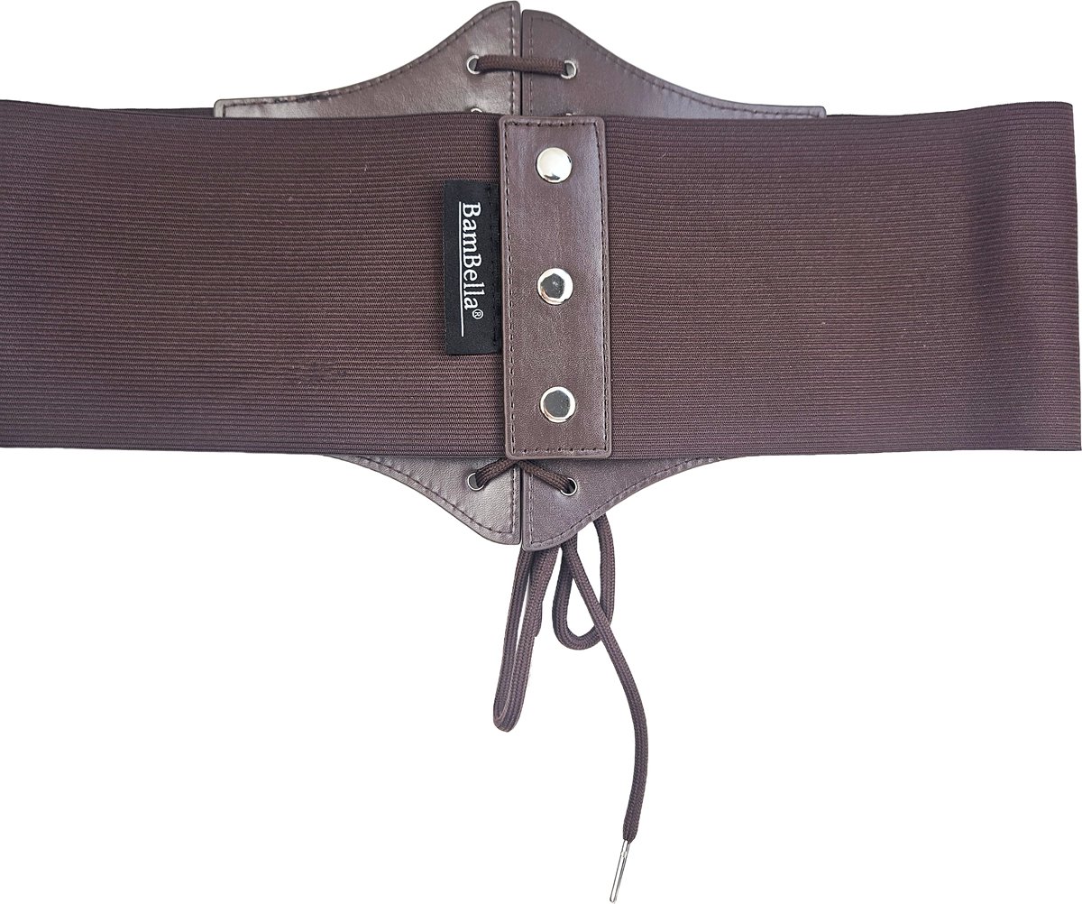 BamBella ® - Riem Maat Onesize - Wit Mode Body Gothic Goth taille riem zwart met Veter sluiting korset belt