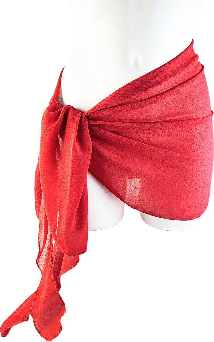 BamBella® - Rok - Onesize omslag doek Strand rokje kort doorzichtig chiffon Rood