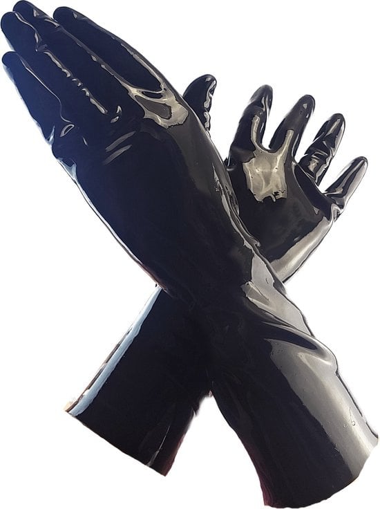 100% LATEX Handschoenen Lang Zwart