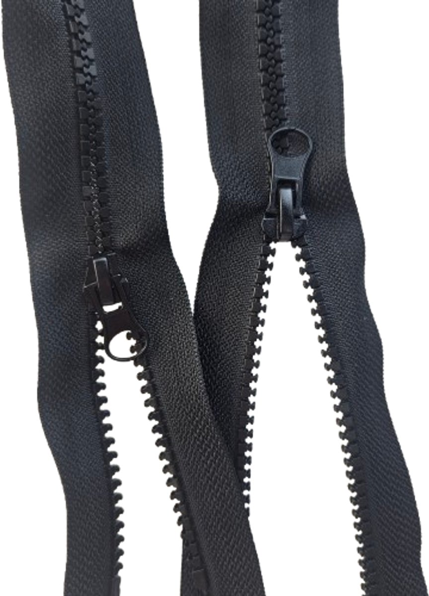 BamBella Rits - 1 stuk - 70cm - Dubbel zijdig 2 zijden zwart nylon Deelbaar grote dikke rits kleermaker ritsen bloktanden deelbare fourniture voor naaien hobby kleding maken