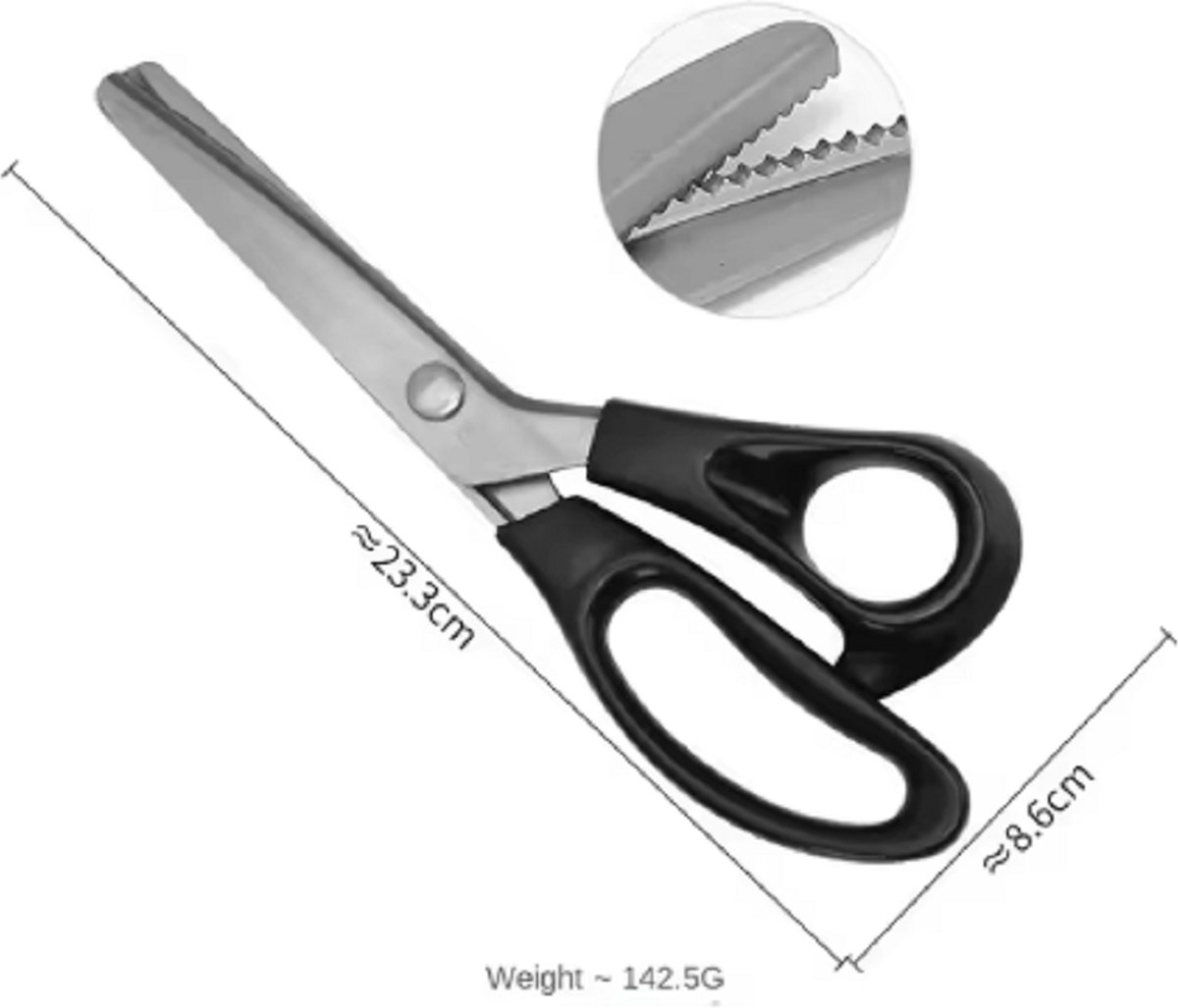 Kleermakersschaar groot zig zag kartel overlock Schaar - Zeer scherp - Stof Knippen - 20 cm | Textielschaar | stofschaar