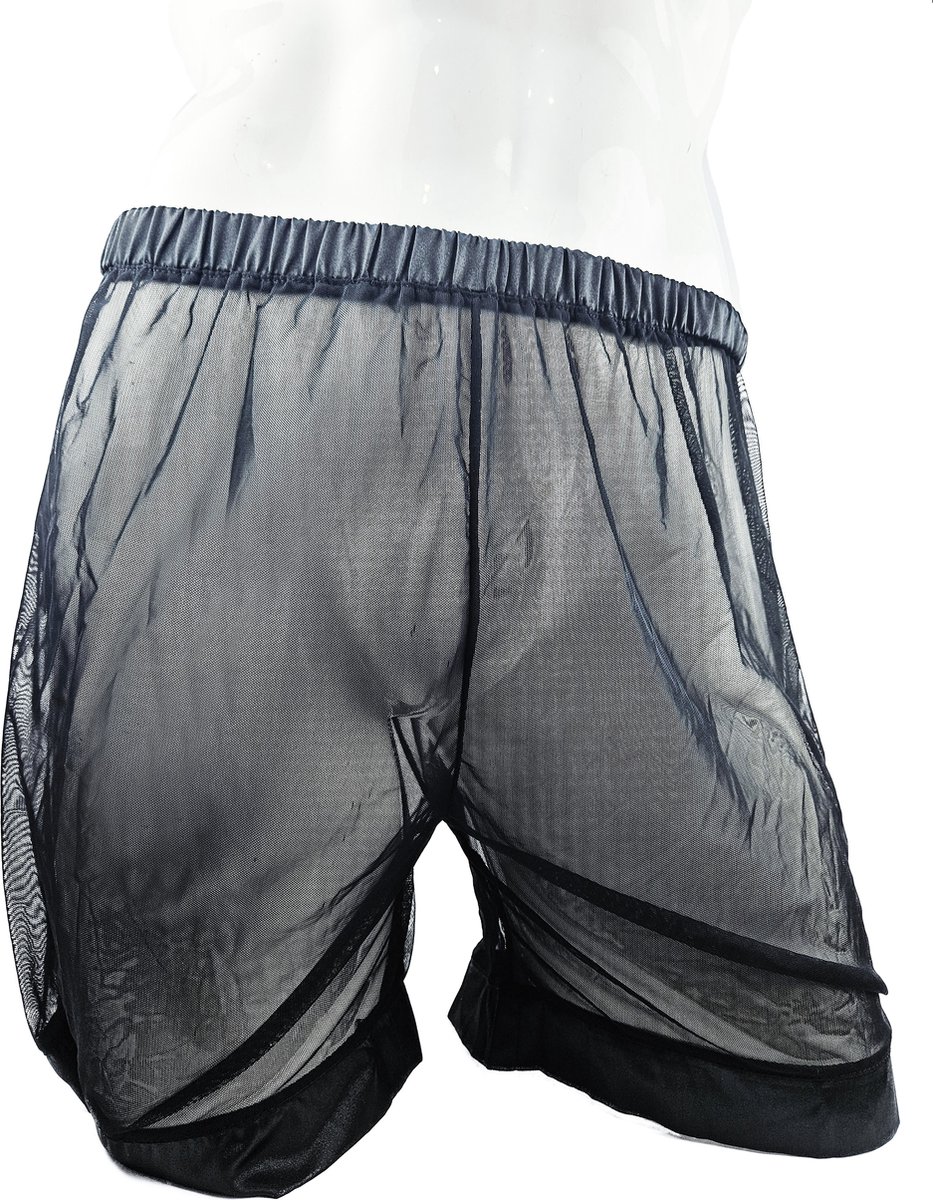 BamBella ® - Boxer short -  Sexy Zwart Erotische kant doorzichtige onderbroek Heren