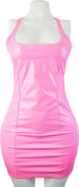 amBella ® Jurk  Datex (mix latex en stof) Korte wetlook glans kleed
