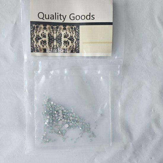 BamBella® Plak strass Steentjes - 1 zakje - 3mm tot 6mm - groen doorzichtig strass stenen glitters nail art kleding versieren