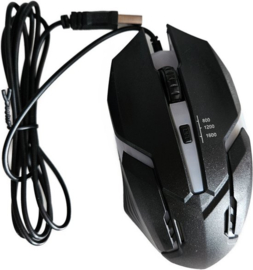 Gaming muis - zwart gekleurde lampjes licht