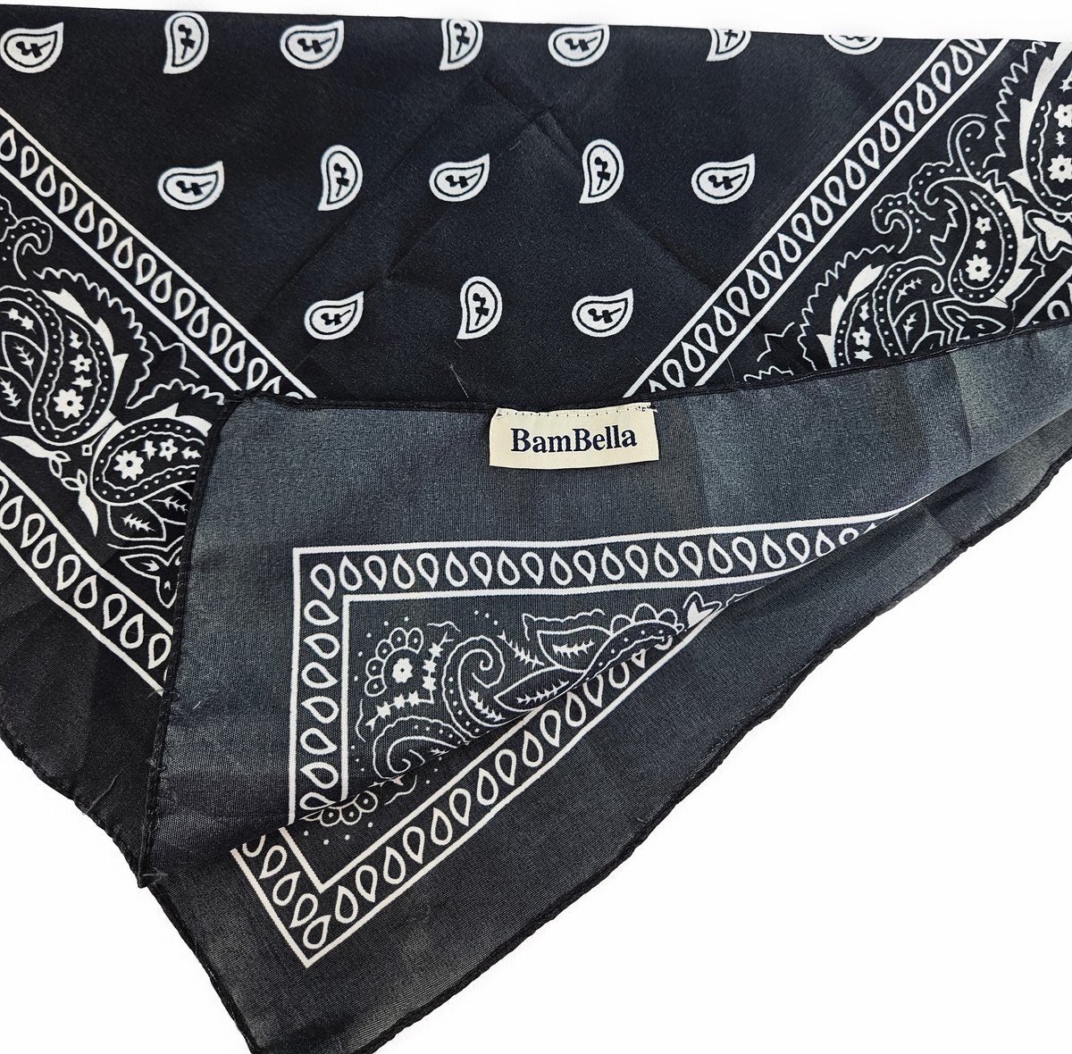 BamBella® - Boeren zakdoek - Sjaal - bandana Zwart- Festival Carnaval