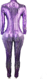 Jumpsuit - Onesize - Paars feest party kleding festival pak