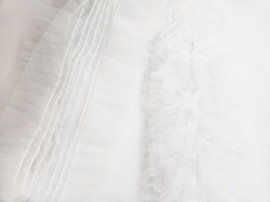 BamBella® Naai band - Kant rushes tutu tule tulle Wit - Sier afwerk band kleding maken
